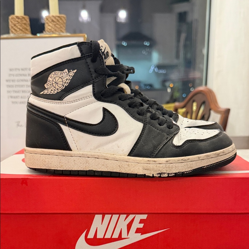 Air Jordan Black and White High-Top Sneakers